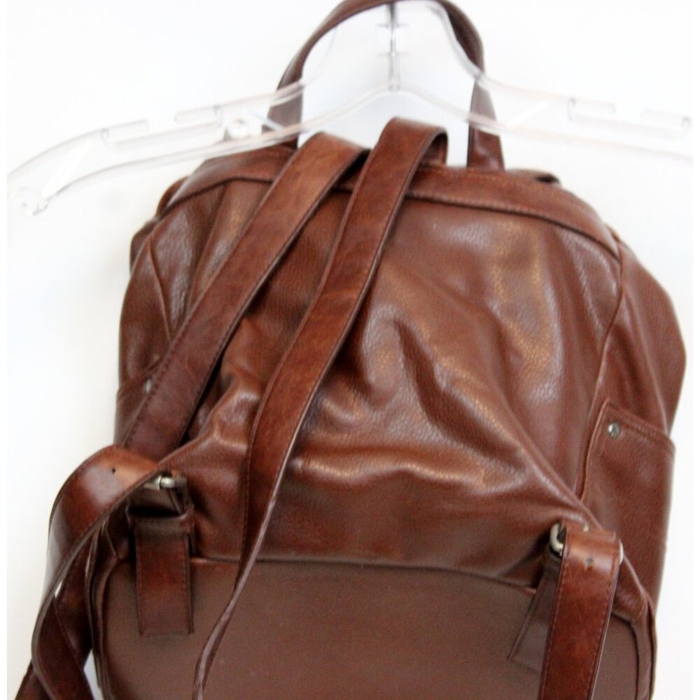 Fossil Brown Leather Mini Backpack Drawstring Adj… - image 5